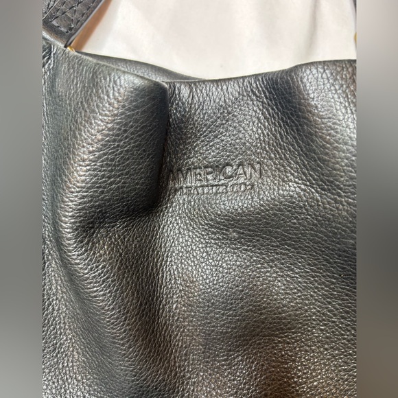 American leather co vintage Black Shoulder Tote with Double Straps - Picture 2 of 9